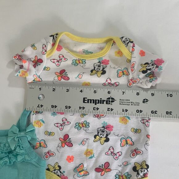 Bodysuits Bundle Baby Girl 0-3 Months Sleeveless Floral Ruffles Disney Snap Gift - Picture 7 of 11
